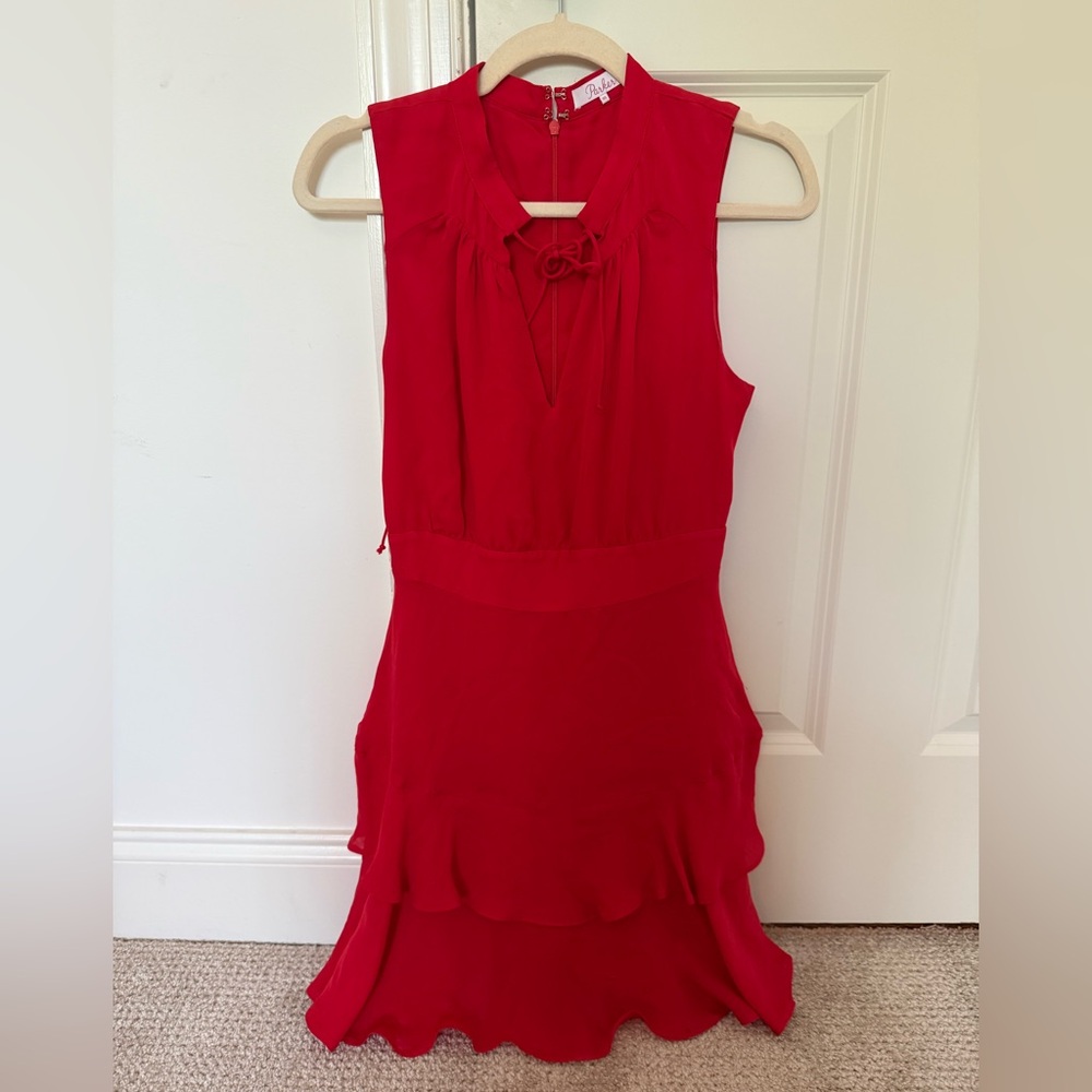 Parker Vibrant Red High Low Dress